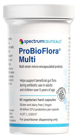A supplement container of ProBioFlora Multi 60 caps (Reformulation) by SpectrumCeuticals