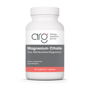 A Supplement Container with the name Magnesium Citrate by Allergy Research Group.