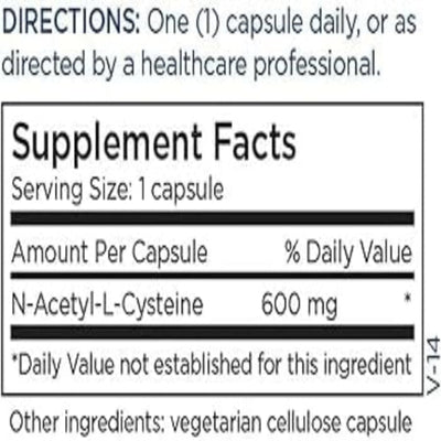 Ingredients: N-Acetyl-L-Cysteine 