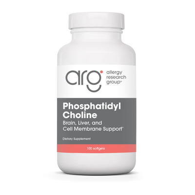 A Supplement container with the name Phosphatidyl Choline by Allergy Research Group.