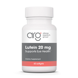A Supplement container with the name Lutein 20mg by Allergy Research Group.