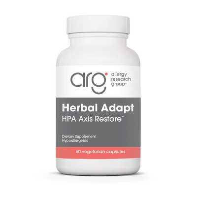 A supplement container of Herbal Adapt HPA Axis Restore by Allergy Research Group