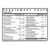 vitamin A as beta carotene and retinyl palmitate 750 mcg, Vitamin D 15mcg (1000IU), Vitamin E 50mg, Thiamin 25mg, Riboflavin 5 mg, Niacin 20mg, Vitamin B6 20mg, Folate 680 mcg DFE( 400mcg), Vitamin B12  26mcg, Biotin 500mcg, Pantothenic Acid 50mg, Choline 50mg, Iodine 100mcg, Zinc Bisglycinate 10mg, Selenium 75mcg, Manganese 1mg, Chromium 200mcg, Molybdenum 75 mcg, Inositol 50mg, SOD 100IU, Mixed Tocopherols 5 mg, Lutein 3mg, Boron 1mg, LifePQQ 1mg, Vitamin K2 100mcg