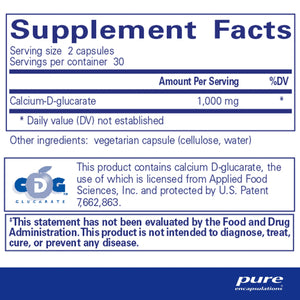 Ingredients: Calcium-D-glucarate 1000mg