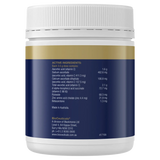 Ingredients:  (500g) Ascorbic acid (vitamin C), Sodium ascorbate, Calcuim ascorbate dihydrate, d-alpha tocopheryl acid succinate, Rutoside,  Zinc, Betacarotene. 