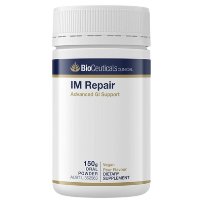 A Supplement container with the name IM Repair by BioCeuticals.