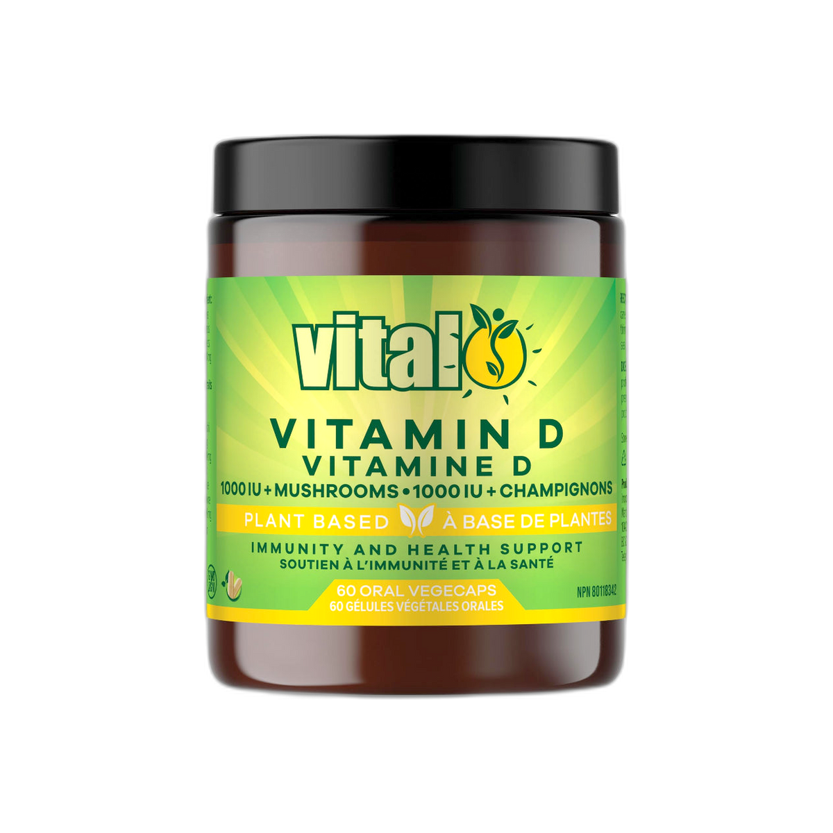 Vital Plant Based Vitamin D + Mushrooms