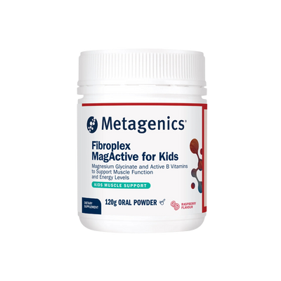 A supplement called Fibroplex MagActive for Kids by Metagenics.