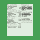 Ingredients including Lactobacillus Acidophilus L-92 Postbiotic, Nicotinamide, p5p, Pyridoxal 5 phosphate monohydrate, Vitamin b6, Colecalciferol, D3, Zinc, Ascorbic acid, Vitamin C, D-Alpha-Tocopherl acid succinate, Vitamin E, Nutroxsun, Citrus X paradisi, Rosmarinus officinalis.