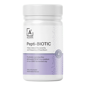 A Supplement container with the name Pepti-BIOTIC by Activated Therapeutics.