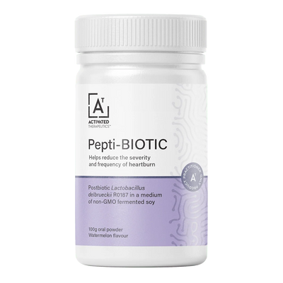 A Supplement container with the name Pepti-BIOTIC by Activated Therapeutics.