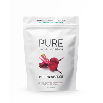 A Supplement container with the name Beet Endurance by Pure Sports Nutrition.