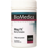 A Supplement container with the name Mag FX Berry complex by BioMedica.