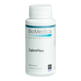 A Supplement container with the name CalmPlex by Bioedica.