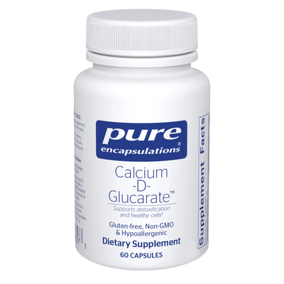 A Supplement container with the name Calcium-D-Glucarate by Pure Encapsulations.