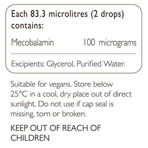 Supplement facts for B12 Methyl by Therapure
