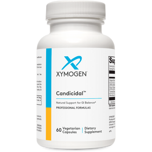 A Supplement container with the name Candicidal  by Xymogen.