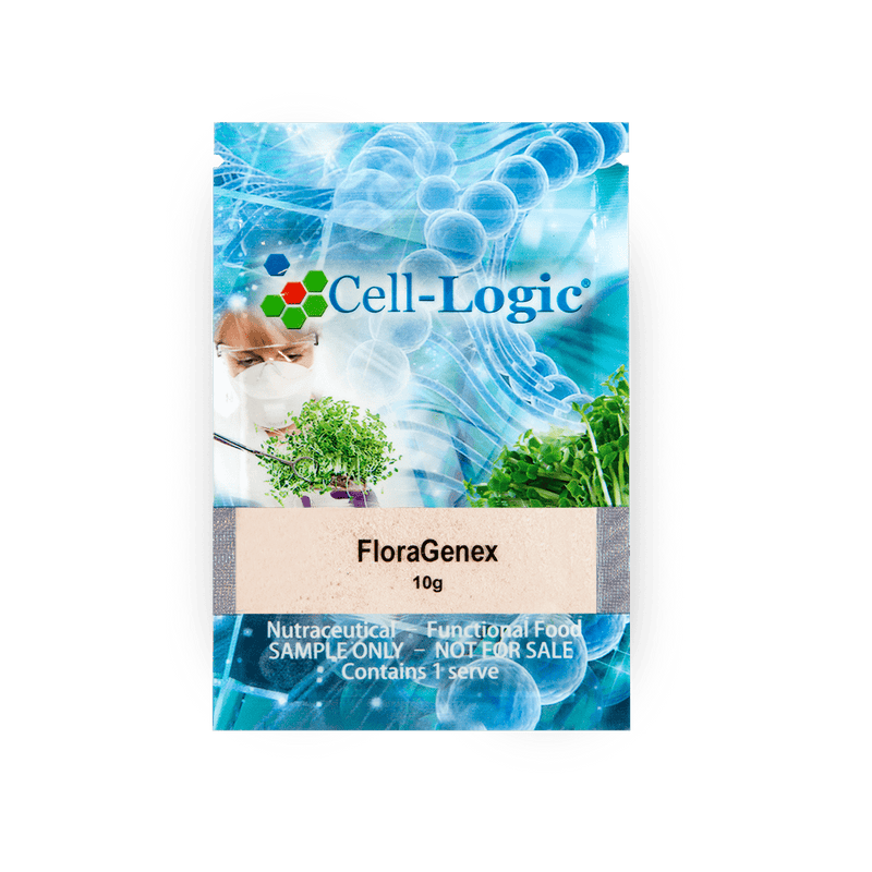 A 5 x 10g supplement sachets with the name FloraGenex by Integra Nutiritonals.