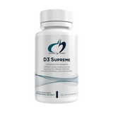 Supplement bottle labeled 'D3 Supreme' by Designs for Health 