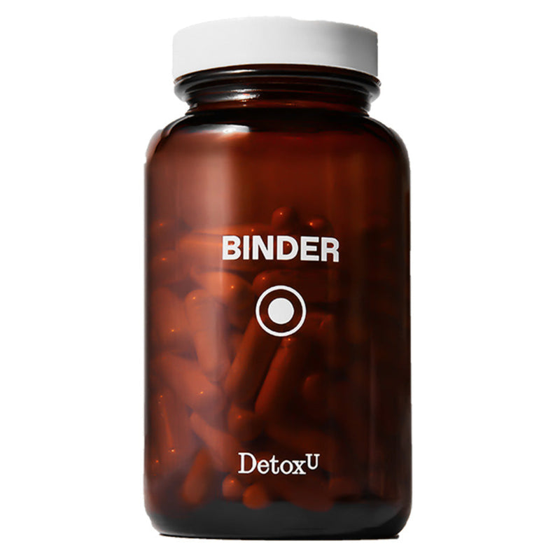A Supplement bottle with the name Binder by Detox U