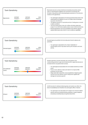 An example report focusing on toxin sensitivity