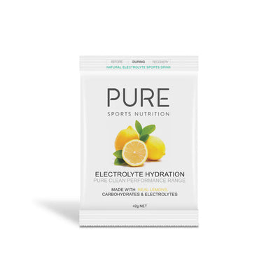 A Supplement container with the name Electrolyte Hydration (Lemon) by Pure Sports Nutrition.