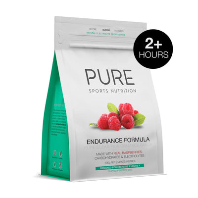 A Supplement container with the name Endurance Formula (Raspberry) by Pure Sports Nutrition.