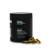 A Supplement container with the name Hemp Seed Oil Capsules y Hemp Commect.