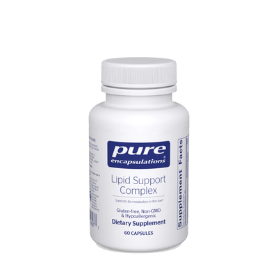 A Supplement container with the name Lipid Support Complex by Pure Encapsulations.