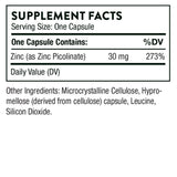 Ingredients: Zinc (as Zinc Picolinate)