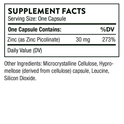 Ingredients: Zinc (as Zinc Picolinate)