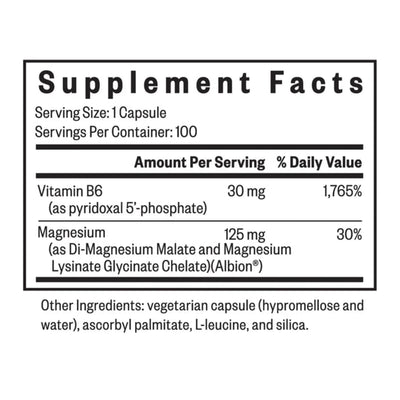 Ingredients: Vitamin B6, Magnesium.