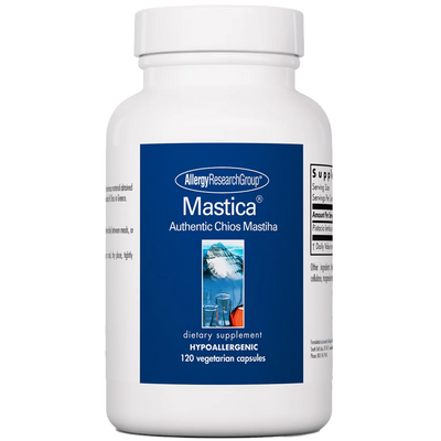 A Supplement container with the name Mastic by Allergy Research Group.