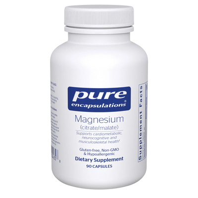 A Supplement container with the name Magnesium (Citrate/Malate) by Pure Encapsulations.