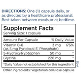 Ingredients: Vitamin B-6, 5-Hydroxytryptophan, Glycine.