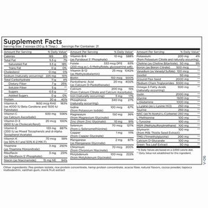 Table of content Metabolic Detox Complete Vitamin A,vitamin C, Vitamin D, Vitamin E, Vitamin K, Thiamine, Riboflavin, Niacin, Vitamin B-6, Folate, Vitamin B-12, Biotin, Pantothenic Acid, Calcium, Iron, Phosphorus, Iodine, Magnesium, Zinc, Selenium, Copper, Manganese, Chromium, Molybdenum, Potassium, Boron, Vanadium, Choline, Inositol, Ground Flax Seed, Medium Chain Triglycerides, Omega-3 Fatty Acids, Inulin, Glycine, L-Glutamine, L-Lysine, Taurine, NAC, L-Methionine, L-Tyrosine, MSM, Silymarin, TMG,Calcium