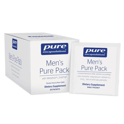 A Supplement container with the name Men's Pure Pack by Pure Encapsulations.