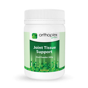 A Supplement container with the name Joint Tissue Support by Orthoplex Green