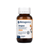 A supplement bottle called Alergeze by Metagenics.