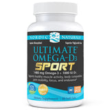 A Supplement container with the name Ultimate Omega-D3 Sport by Nordic Naturals.