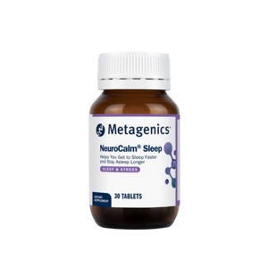 A supplement bottle called NeuroCalm Sleep by Metagenics.