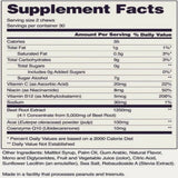 Ingredients: Vitamin C, Niacin, Vitamin B12, Sodium, Beet Root Extract, Acai powder, Coenzyme Q10