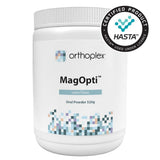 A Supplement container with the name MagOpti (520g) by Orthoplex.