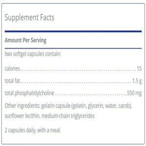 Ingredients: Phosphatidylcholine 550mg