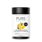 A Supplement container with the name Electrolyte Hydration Low Carb (Lemon Juice) by Pure Sports Nutrition.