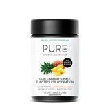 A Supplement container with the name Electrolyte Hydration Low Carb (Pineapple Juice) by Pure Sports Nutrition.