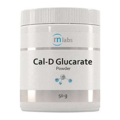 Image of a white supplement bottle that says cal-D glucarate powder 50g 