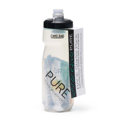 A Supplement container with the name Race Starter Pack by Pure Sports Nutrition.