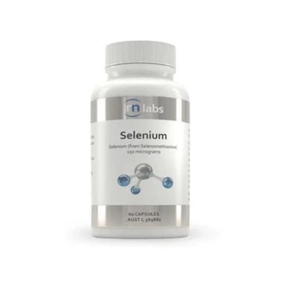 A Supplement container with the name Selenium by RN Labs.