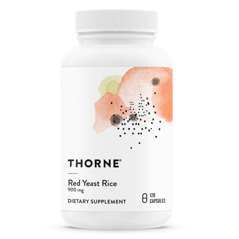 A Supplement container with the name Red Yeast Rice by Thorne.